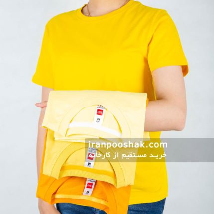 تیشرت ساده دخترانه زرد