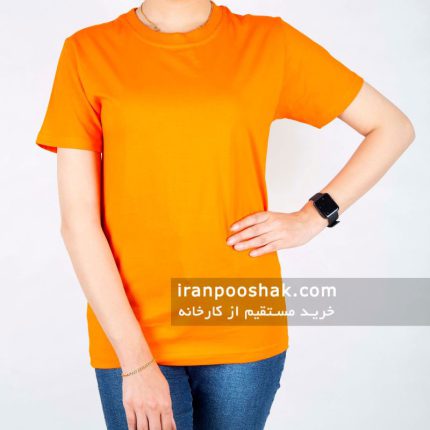 تیشرت ساده دخترانه نارنجی