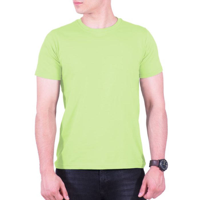 تیشرت ساده پنبه ای مردانه سبز روشن